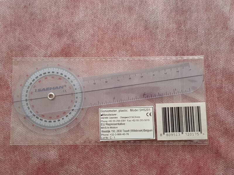 Goniometrs leņķa mērītājs lineāls fizioterapeitiem - 15 cm